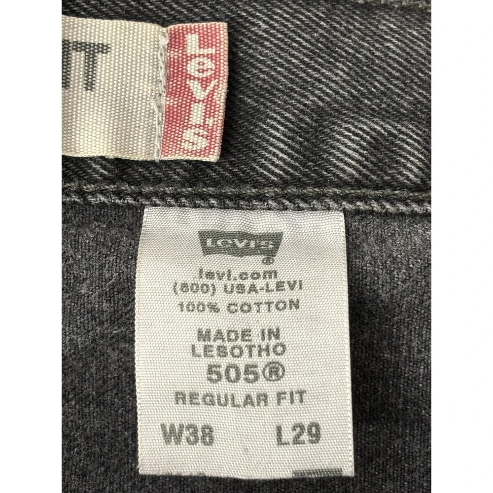 Levi's‎ 505 Straight Leg Jeans Mens Gray Denim Cotton Regular Fit Outdoor 38x29